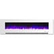 preview thumbnail 1 of 8, Hanover 60 In. Wall-Mount Electric Fireplace in White with Multi-Color Flames and Crystal Rock Display