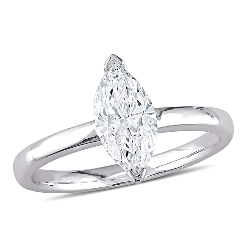 Miadora 1ct TDW Marquise-Cut Diamond Solitaire Engagement Ring in 14k White Gold