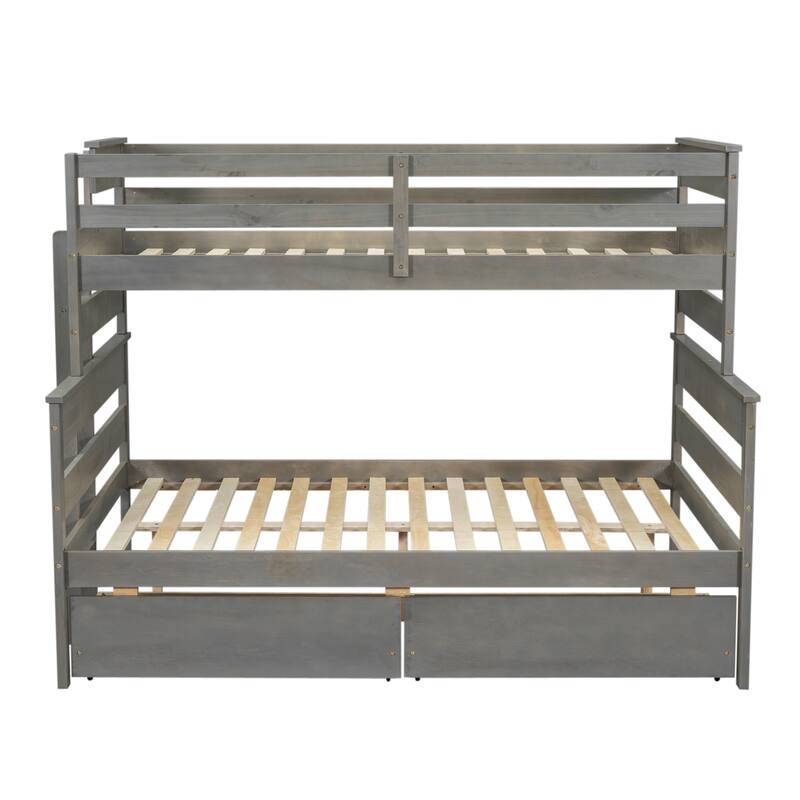 Twin over Full Bunk Bed with 2 Drawers or Trundle