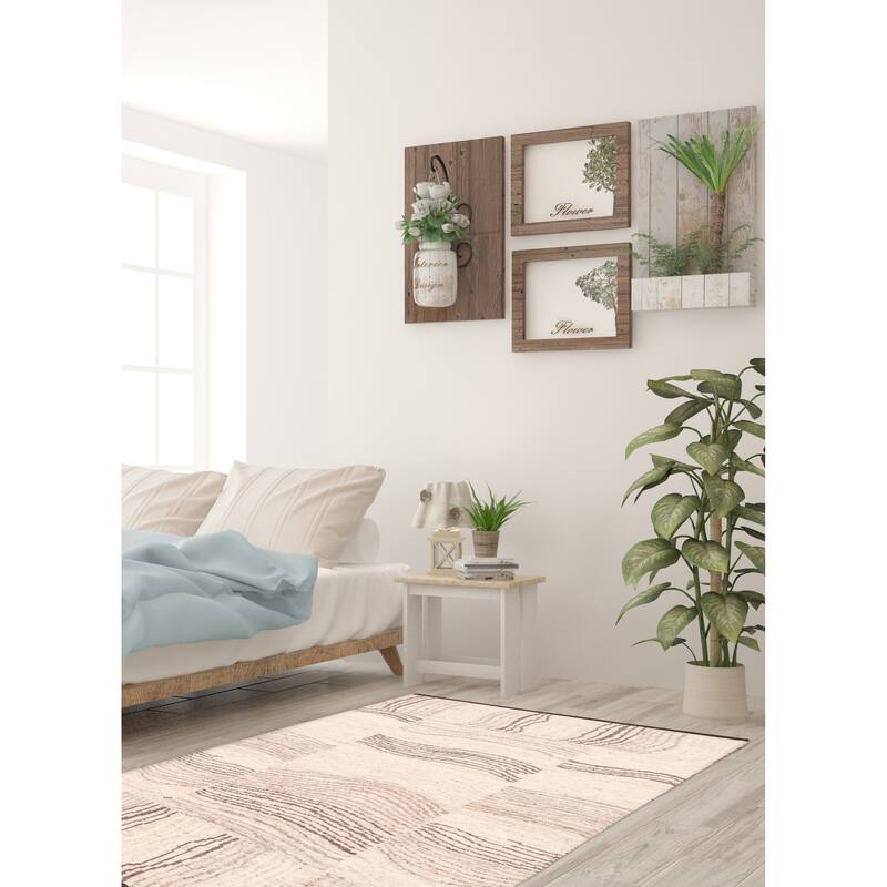 ECARPETGALLERY Hand-knotted Tangier Ivory Wool Rug - 5'3 x 8'0