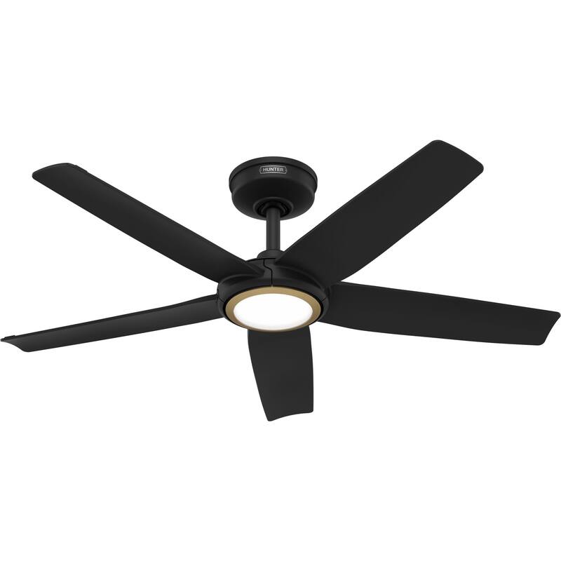 Hunter Zentech Wi-Fi ENERGY STAR Damp Rated Ceiling Fan w/ LED Light and Handheld Remote - Modern & Contemporary - SMART FAN!