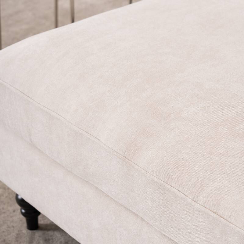 Anmytek Oversized Chenille Chaise Lounge Sofa Bed - Wide Seat Lazy Sleeper Reading Armchair