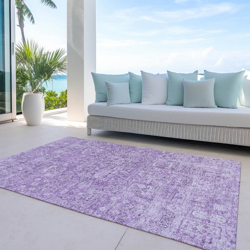 Machine Washable Indoor/ Outdoor Chantille Vintage Traditional Rug