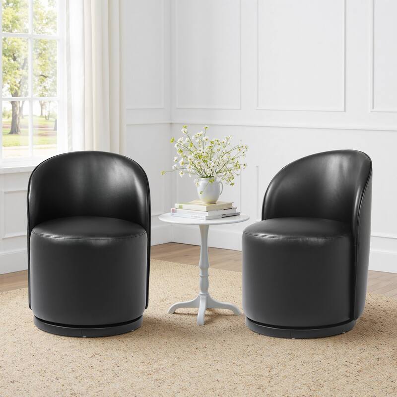 23" W Upholstered Swivel Side Chair for Dining Room Set of 2