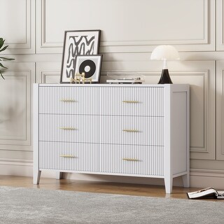 6 Drawer Storage Cabinet Dresser with Metal Handle for Bedroom - Bed ...