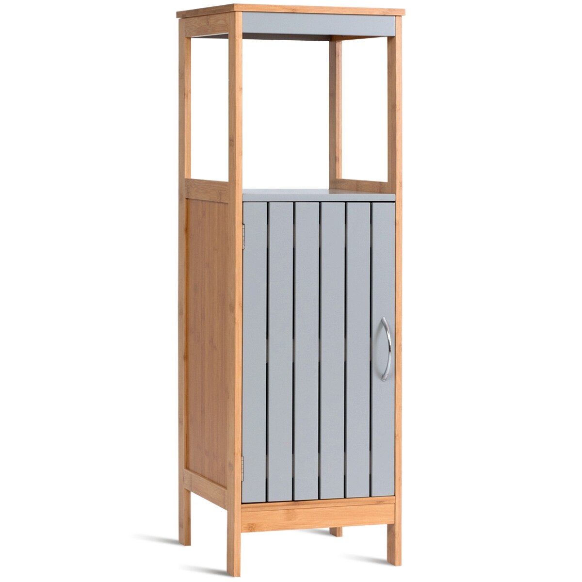 Shop Costway Bathroom Floor Cabinet Freestanding Single Door