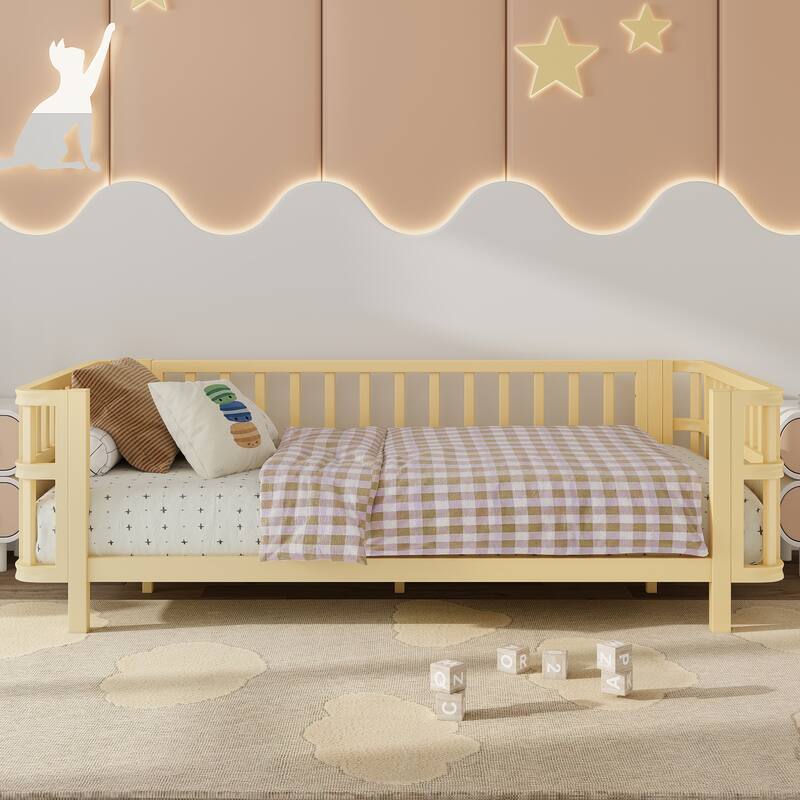 Children's Platform Bed with Removable Iron Railings