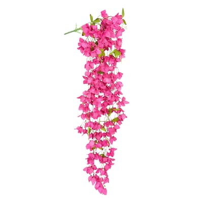 Magenta Artificial Bougainvillea Flower Stem Hanging Spray Bush 50in - 50" L x 8" W x 8" DP