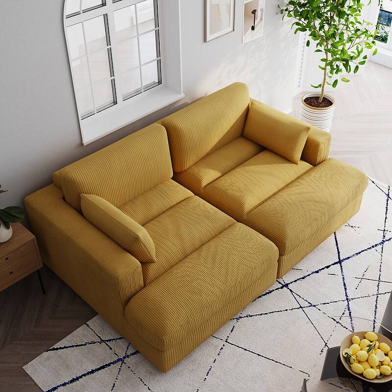 Navaeh Corduroy Modular Sectional Sofa Large Couch Sleeper Chaise