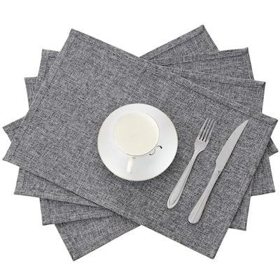 Linen Placemats Set of 4, Heat Resistant Dining Table Place Mats , Machine Washable