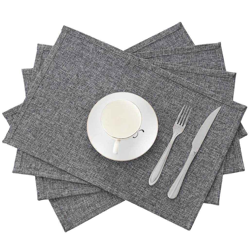 Linen Placemats Set of 4, Heat Resistant Dining Table Place Mats , Machine Washable