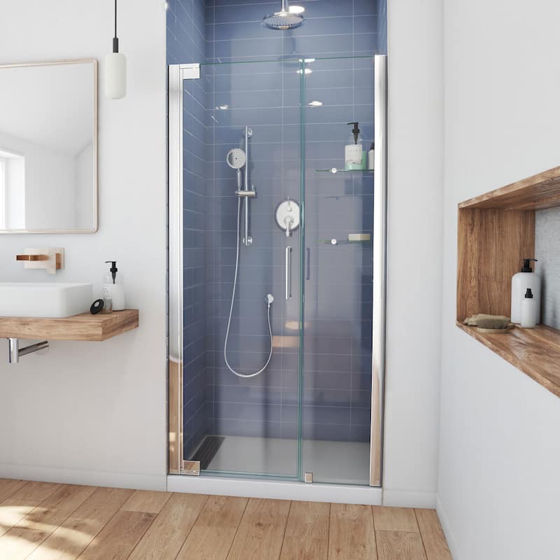 DreamLine Elegance 46-48 in. W x 72 in. H Frameless Pivot Shower Door - 46" - 48" W