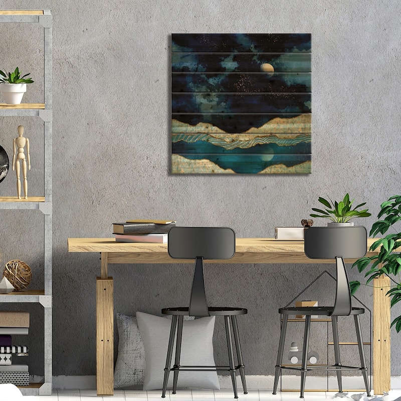 Indigo Sky Print On Wood by SpaceFrog Designs - Multi-Color
