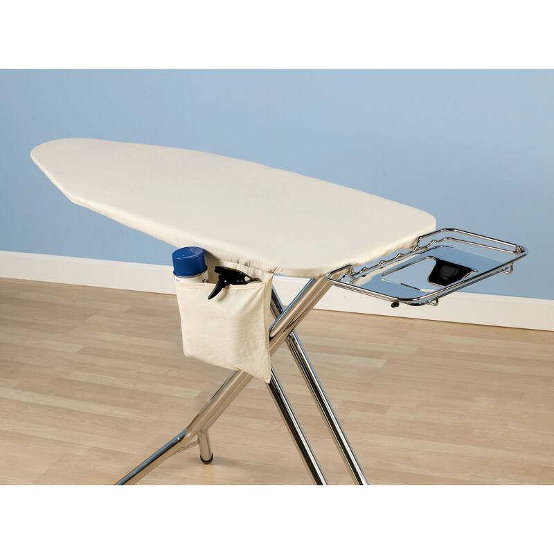 Household Essentials Cotton Wide Top Ironing Board Cover and Pad, Natural