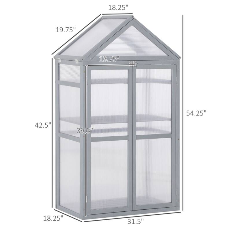 3-Tier Wooden Greenhouse with Panels Garden Plant Protector for Indoor and Outdoor Use