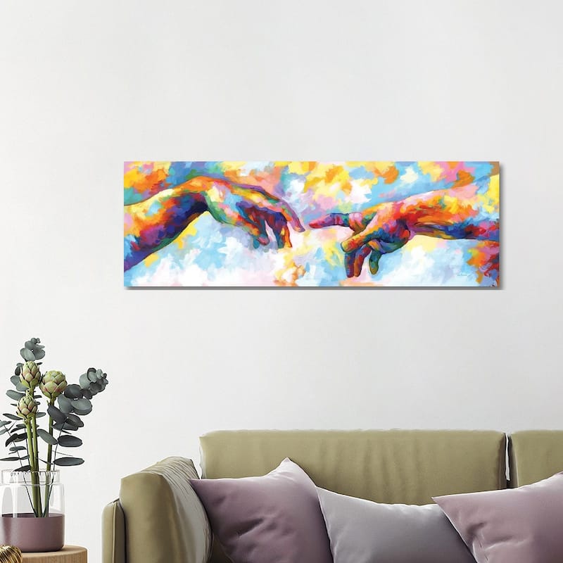 iCanvas "The Creation Of Adam,A Homage To Michelangelo" by Leon Devenice Canvas Print - 16x48x1.5