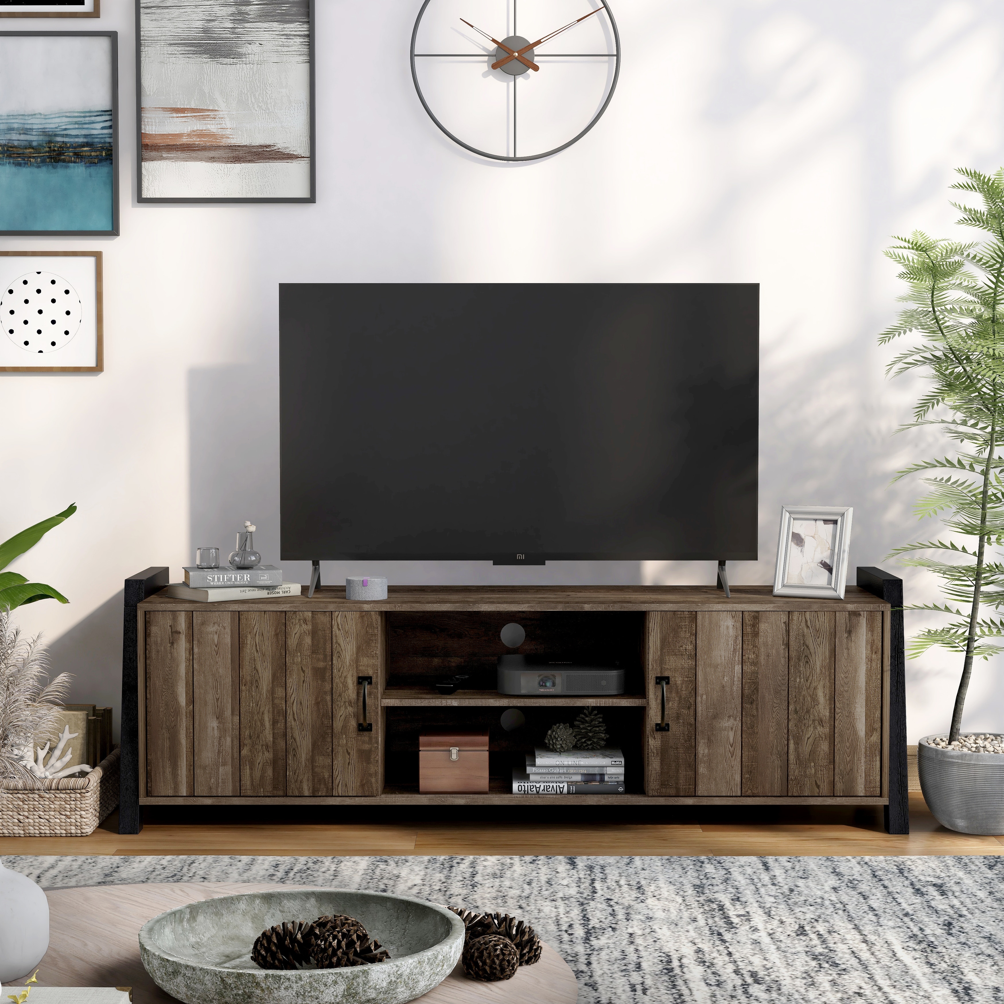 Reclaimed oak tv clearance stand