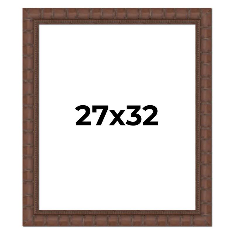 27x32 Frame Pewter Solid Wood Picture Frame Width 1.625 Inches | Interior Frame Depth 0.6875 Inches
