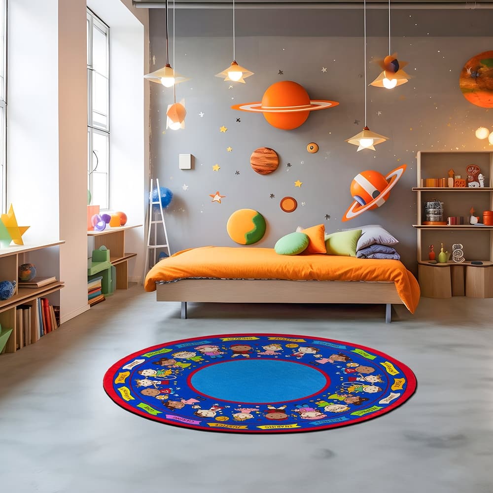 Kids Educational Learning Non Slip Area Rug