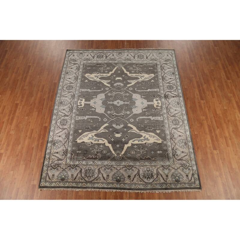 Transitional Oushak Area Rug Hand-Knotted Wool Carpet - 8'2" x 9'10"