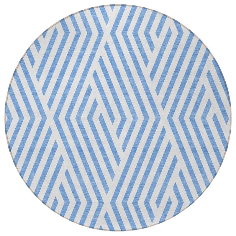 Cane Stylish Geometric Weather Resistant Versatile Elegance Round Outdoor Rug - 8' Round