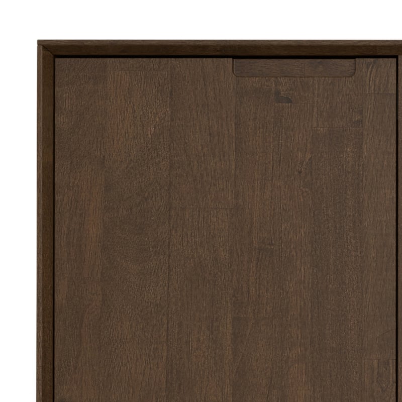 WYNDENHALL Devlin SOLID HARDWOOD & Metal 72 inch Wide Rectangle Modern 4 Door Sideboard Buffet in Walnut Brown