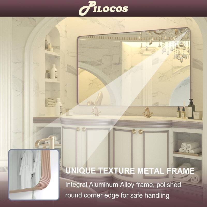 Rectangle Bathroom Mirror for Vanity Wall Mounted Vertical Horizontal Makeup Mirror