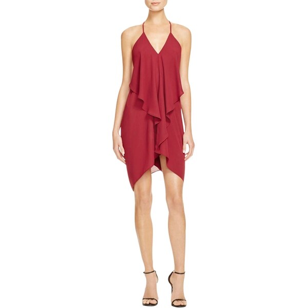 draped back cocktail dress