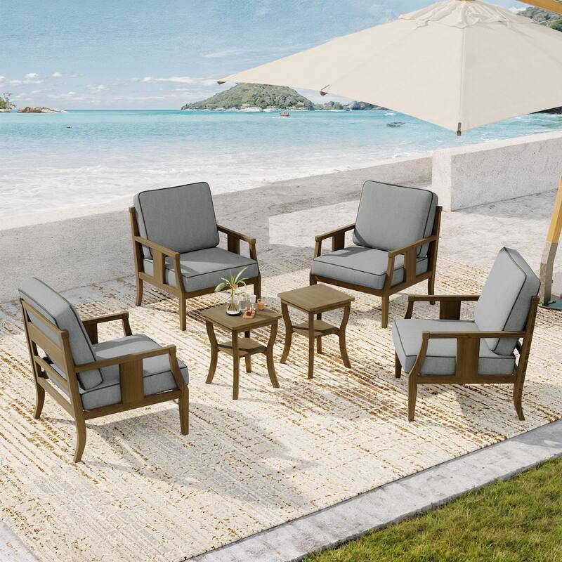 Patio Conversation Sets with Side Table(Set of 6)