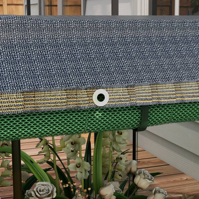 Outsunny Galvanized Raised Garden Bed with Crop Cage Plant Protection Net and Shade Cloth, Metal Planter Box