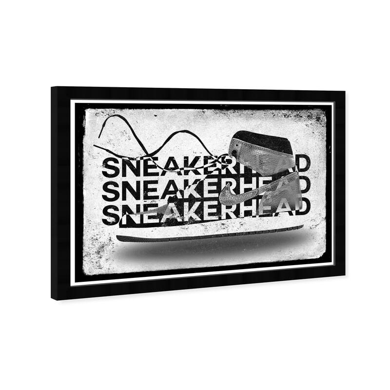 Wynwood Studio Canvas Fashion and Glam Sneakerhead Noir Black and Modern & Contemporary Wall Art Canvas Print