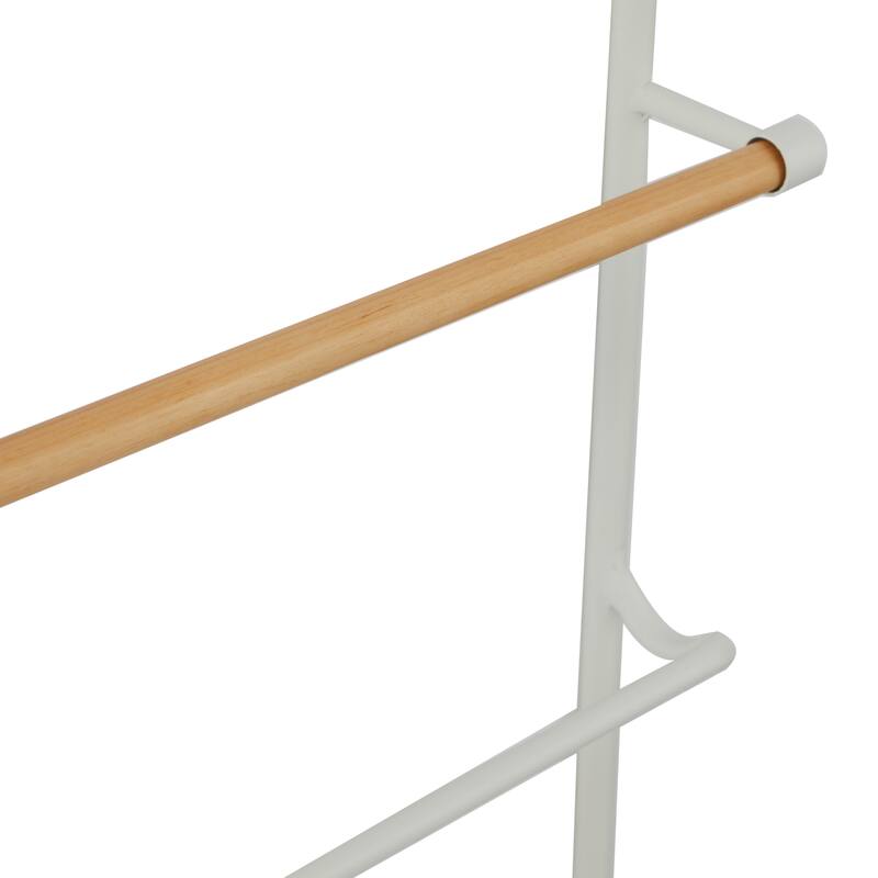 Metal Wall Mounted 6 Rack Ladder - Black or White - Roche River Decor