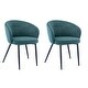 preview thumbnail 12 of 16, Contemporary Upholstered Dining Chairs with Metal Legs, Set of 2
