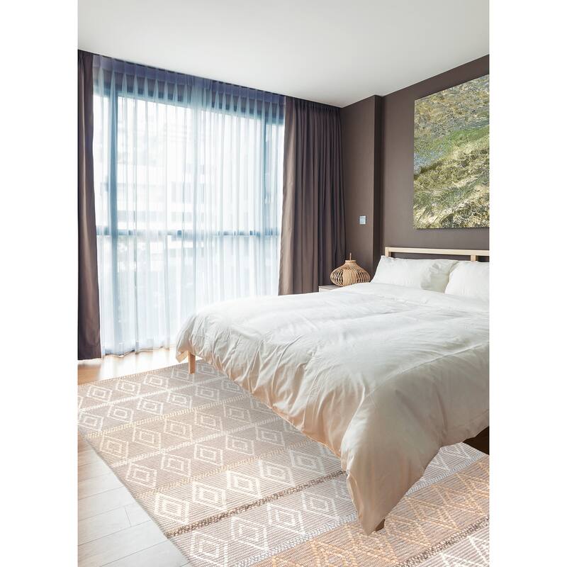 ECARPETGALLERY Braid weave Sienna Tan Wool Rug - 6'0 x 8'8