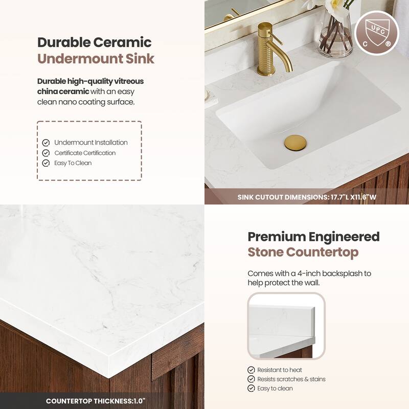 Shenzhen Bath Vanity with Composite Stone Top without Mirror