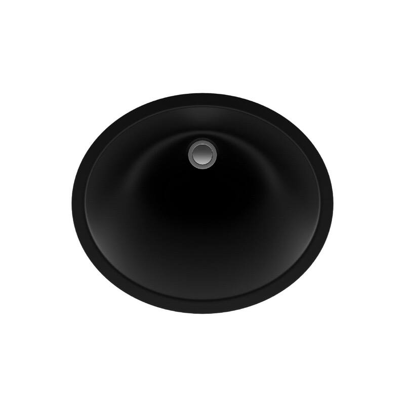 Lexicon Platinum V210 Quartz Composite Oval Vanity Sink - Galaxy Black - Black