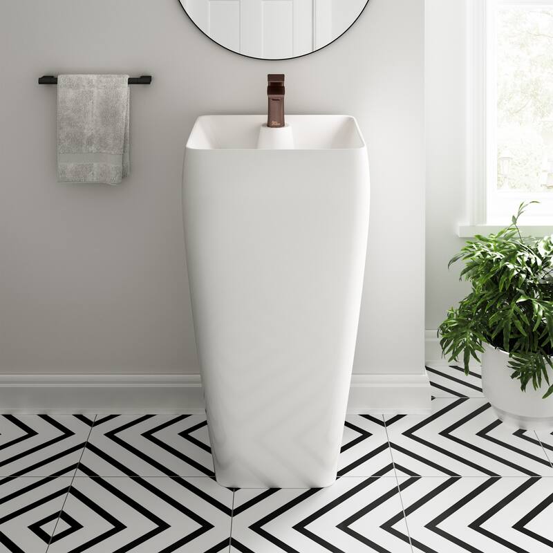 Swiss Madison SM-PS311 Carre One Piece Pedestal Sink