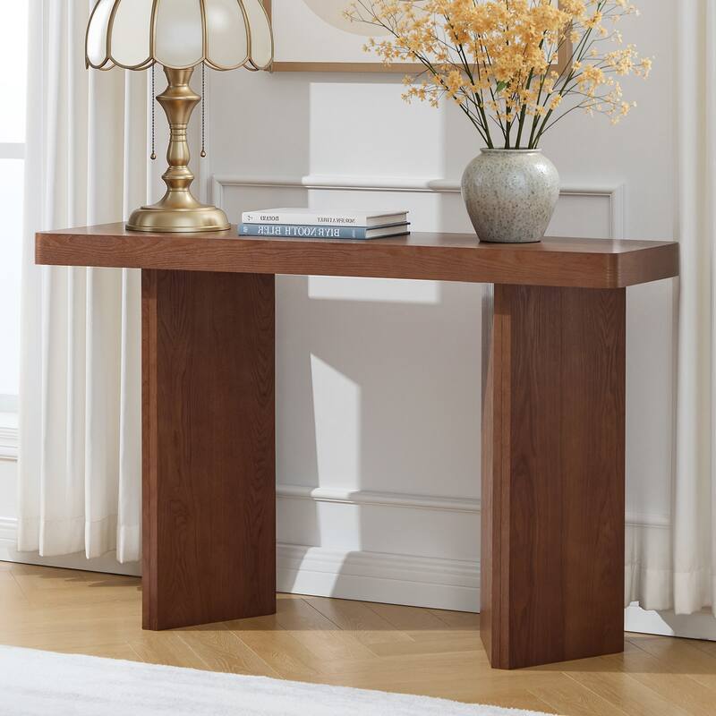 50" Modern Console Table Entryway Sofa Table with Solid Wood Veneer - 49.21"L x 13.78"W x 30.31"H