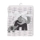 preview thumbnail 2 of 3, Lambs & Ivy Me & Mama Gray/White Elephant on Leaf Print Luxury Nursery Baby Blanket