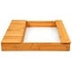 preview thumbnail 11 of 9, Costway Kids Cedar Sandbox w/ Storage Boxes & Bench Seats Children