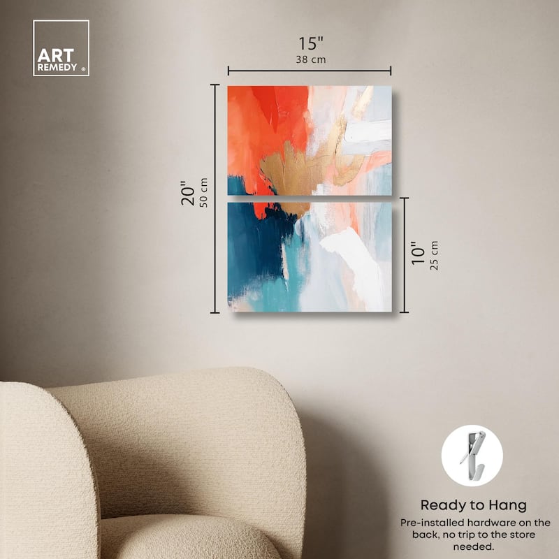 Orange Infusion I Canvas Set of 2 by Art Remedy, Gallery Wrapped