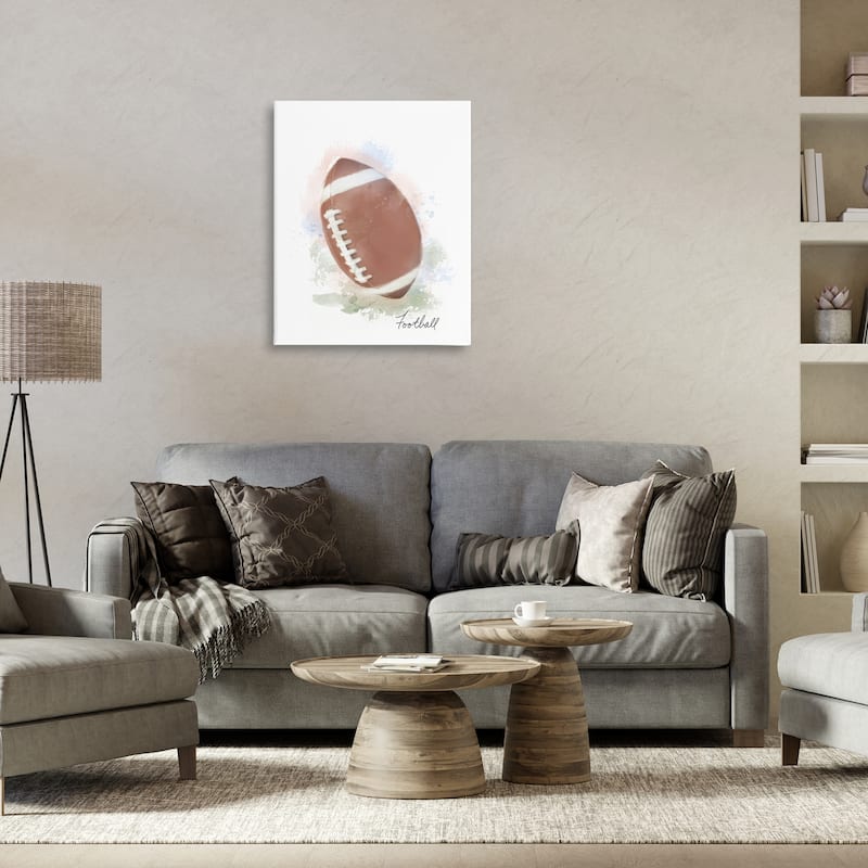Stupell Soft Pastel Football Canvas Wall Art Design By Matthew Piotrowicz