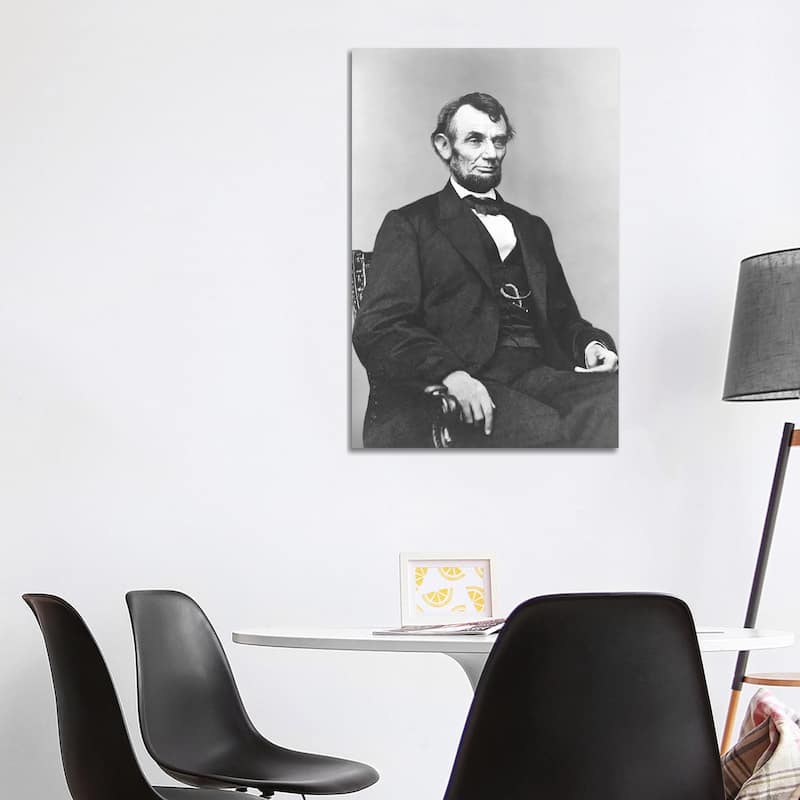 iCanvas "Restored Civil War Era Painting Of President Abraham Lincoln" by John Parrot Canvas Print - 40x26x1.5