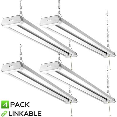 MaxLite 4FT Utility LED Shop Light Linkable, 4300lm, Daylight 5000K, Pull Chain On/Off, 42W Garage Light 4 Pack