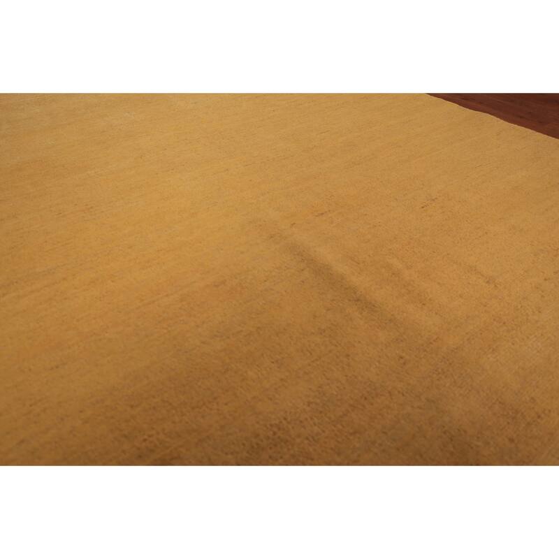 Modern Yellow Gabbeh Oriental Area Rug Hand-Knotted Wool Carpet - 5'6" x 7'8"