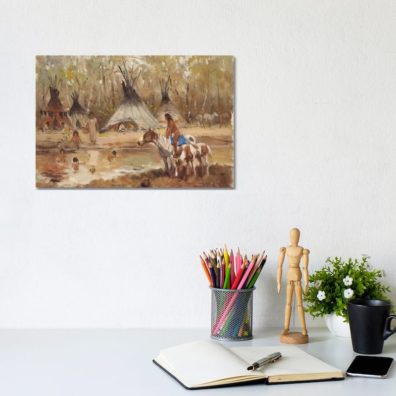 iCanvas "Sioux Camp" by Ernest Chiriacka Canvas Print - 8x12x0.75