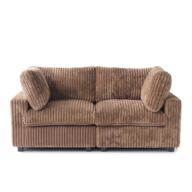 78.74" Soft Plush Modular Sectional Loveseat Sofa Upholstered Couch