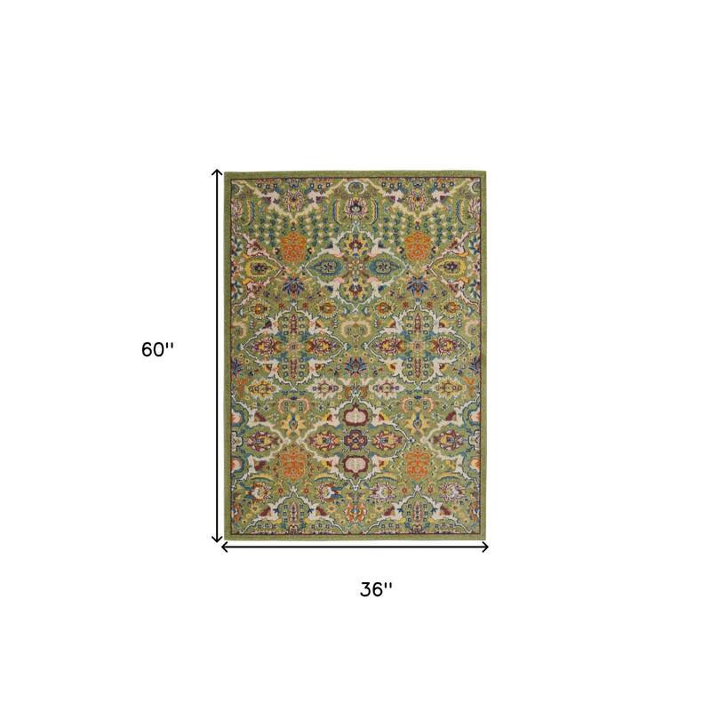 HomeRoots Floral Bohemian Rectangle Area Rug - 3' X 5'