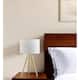 Gold Metal Adjustable Height Tripod Table Lamp With White Drum Shade - 14 - 14