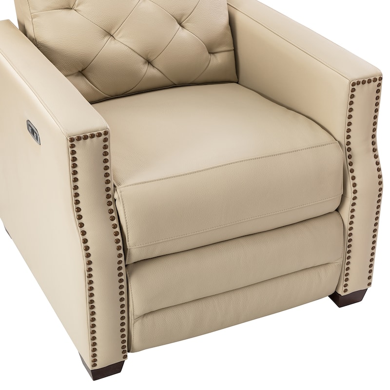 Alina 31.50"Wide Genuine Leather Power Recliner with USB Port, Set of 2